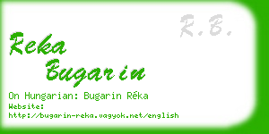 reka bugarin business card